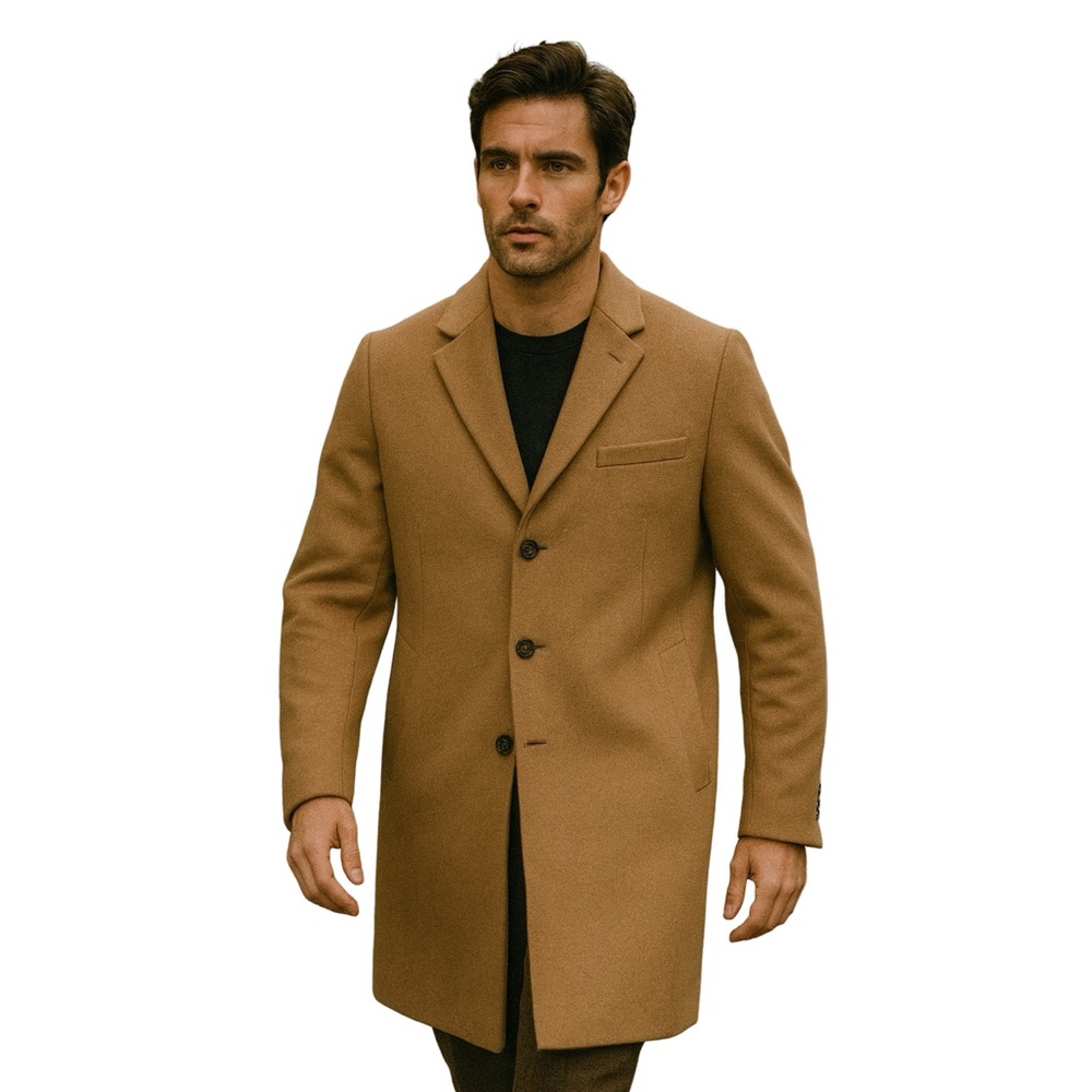 Michael Kors Wool Blend Collared Coat Med Tan Business Casual Old Money Office